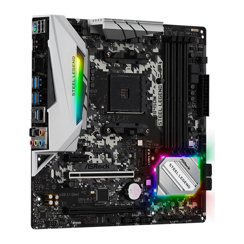 Placa Mae ASRock B450M Steel Legend, DDR4, Socket AMD AM4, M-ATX, Chipset AMD B450, B450M-STEEL-LEGEND - miniatura 4