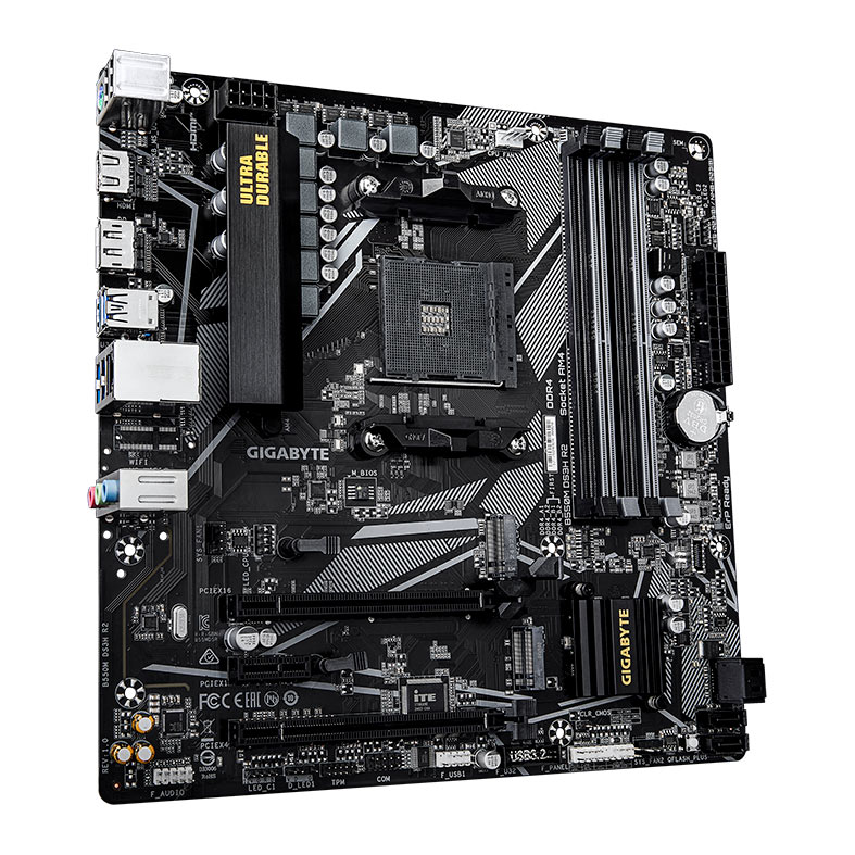 Placa Mae Gigabyte B550M DS3H R2, DDR4, Socket AMD AM4, M-ATX, Chipset AMD B550, B550M-DS3H-R2 - miniatura 4