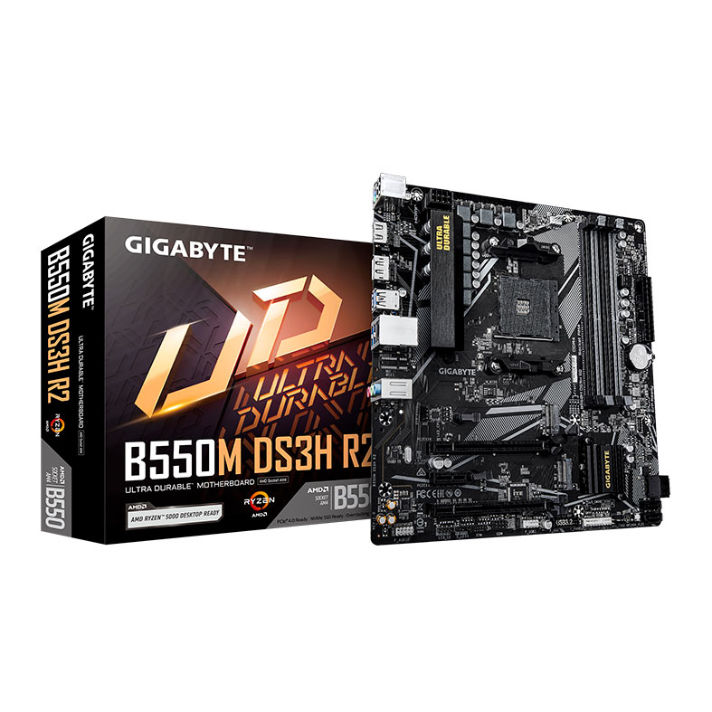 Placa Mae Gigabyte B550M DS3H R2, DDR4, Socket AMD AM4, M-ATX, Chipset AMD B550, B550M-DS3H-R2 - miniatura 3