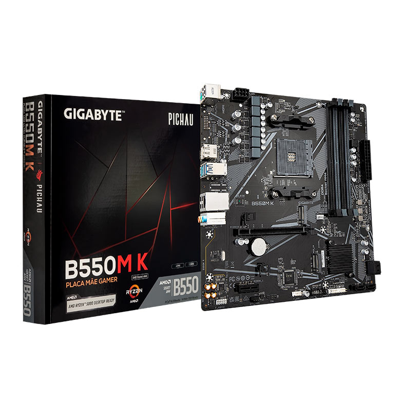 Placa Mae Gigabyte B550M K, DDR4, Socket AMD AM4, M-ATX, Chipset AMD B550, B550M-K - miniatura 2