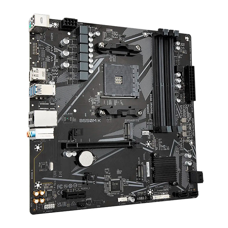 Placa Mae Gigabyte B550M K, DDR4, Socket AMD AM4, M-ATX, Chipset AMD B550, B550M-K - miniatura 4