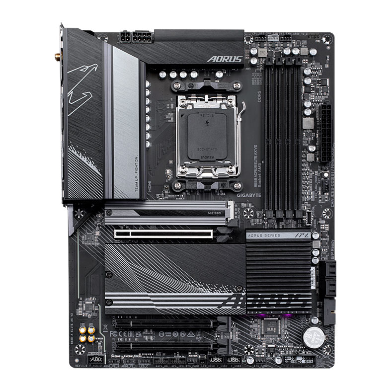 Placa Mae Gigabyte B650 Aorus Elite AX V2, WiFi, DDR5, Socket AMD AM5, ATX, Chipset AMD B650, B650-A-ELITE-AX-V2 - imagem 1
