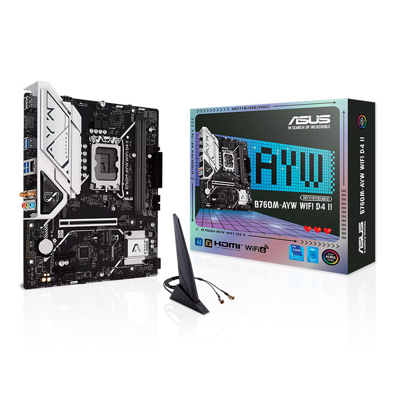 Placa Mae Asus B760M-AYW WiFi D4 II, DDR4, LGA1700, M-ATX, Chipset Intel B760, B760M-AYW-WIFI-D4-II - miniatura 3