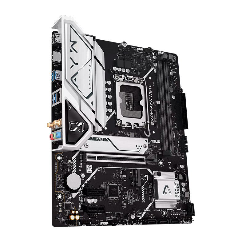 Placa Mae Asus B760M-AYW WIFI II, DDR5, Socket LGA 1700, M-ATX, Chipset Intel B760, B760M-AYW-WIFI-II - miniatura 3