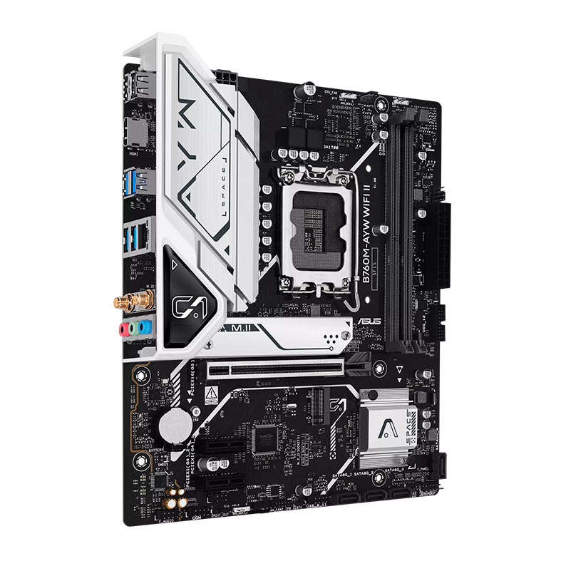 Placa Mae Asus B760M-AYW WIFI II, DDR5, Socket LGA 1700, M-ATX, Chipset Intel B760, B760M-AYW-WIFI-II - miniatura 4