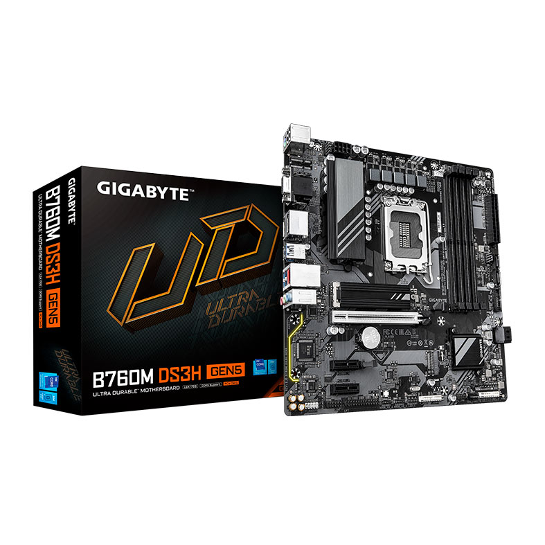 Placa Mae Gigabyte B760M DS3H, DDR5, LGA1700, M-ATX, Chipset Intel B760, B760M-DS3H-GEN5 - miniatura 3