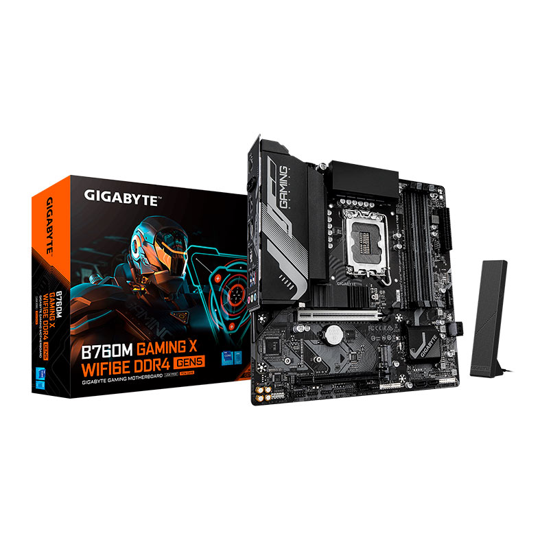 Placa Mae Gigabyte B760M Gaming X Wifi6E D4 Gen5, DDR4, LGA1700, M-ATX, Chipset Intel B760, B760M-G-X-WF6E-D4-GEN5 - miniatura 3