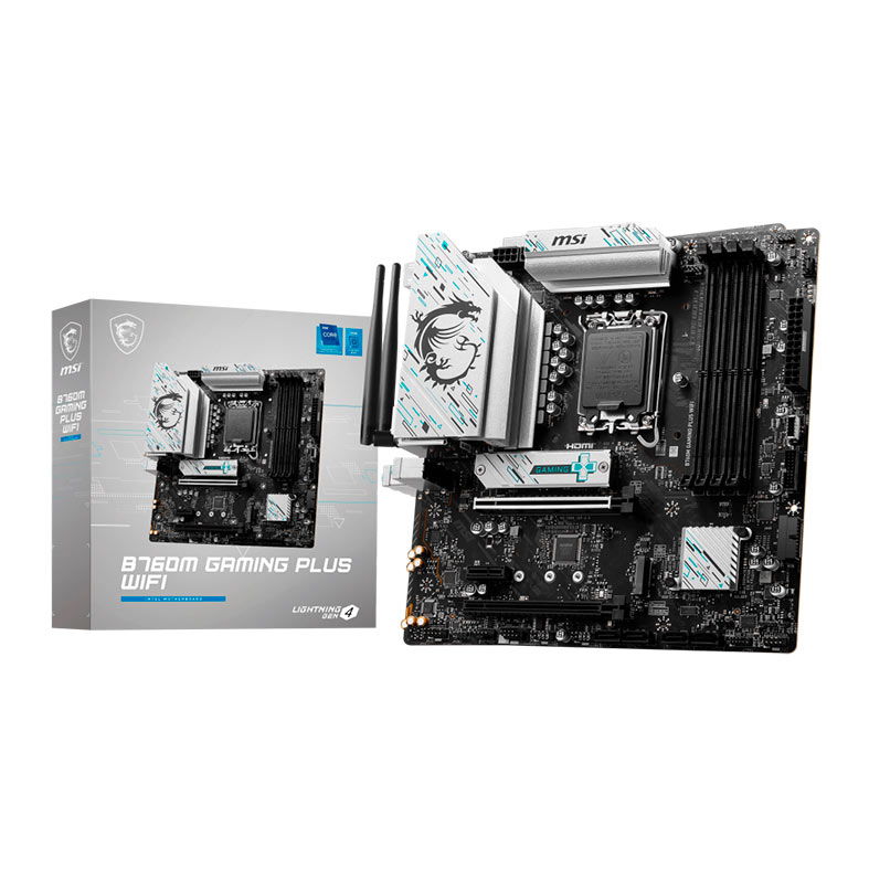 Placa Mae MSI B760M Gaming Plus WiFi, DDR5, LGA1700, M-ATX, Chipset Intel B760, B760M-GAMING-PLUS-WIFI - miniatura 3