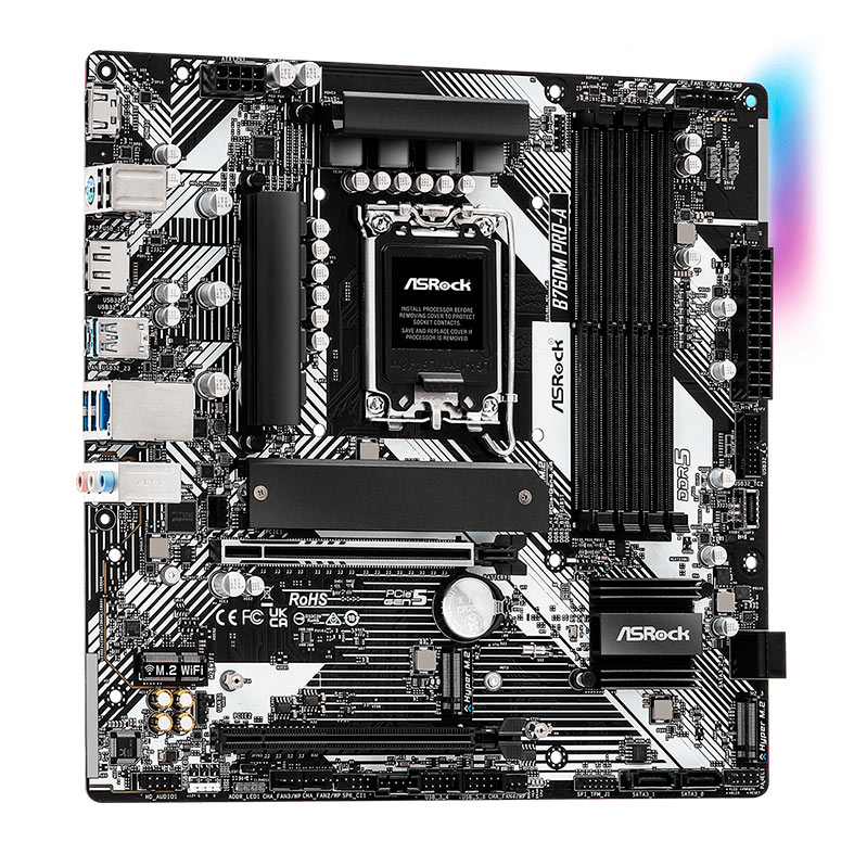 Placa Mae AsRock B760M PRO-A, DDR5, LGA 1700, M-ATX, Chipset Intel B760, B760M-PRO-A - miniatura 4
