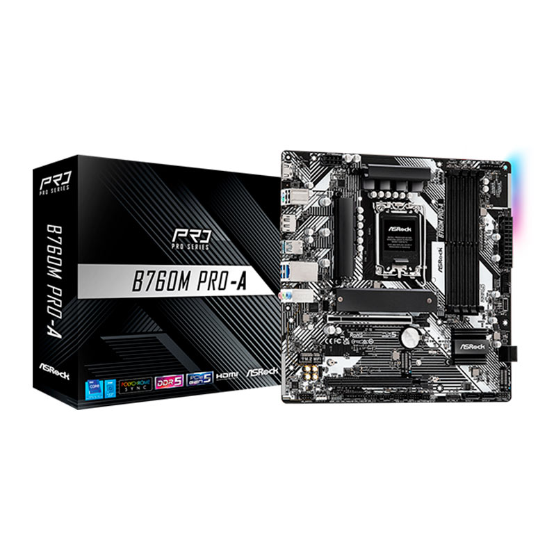 Placa Mae AsRock B760M PRO-A, DDR5, LGA 1700, M-ATX, Chipset Intel B760, B760M-PRO-A - miniatura 3
