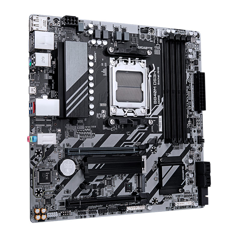 Placa Mae Gigabyte B840M DS3H, DDR5, Socket AMD AM5, Chipset AMD B840, B840M-DS3H - miniatura 4
