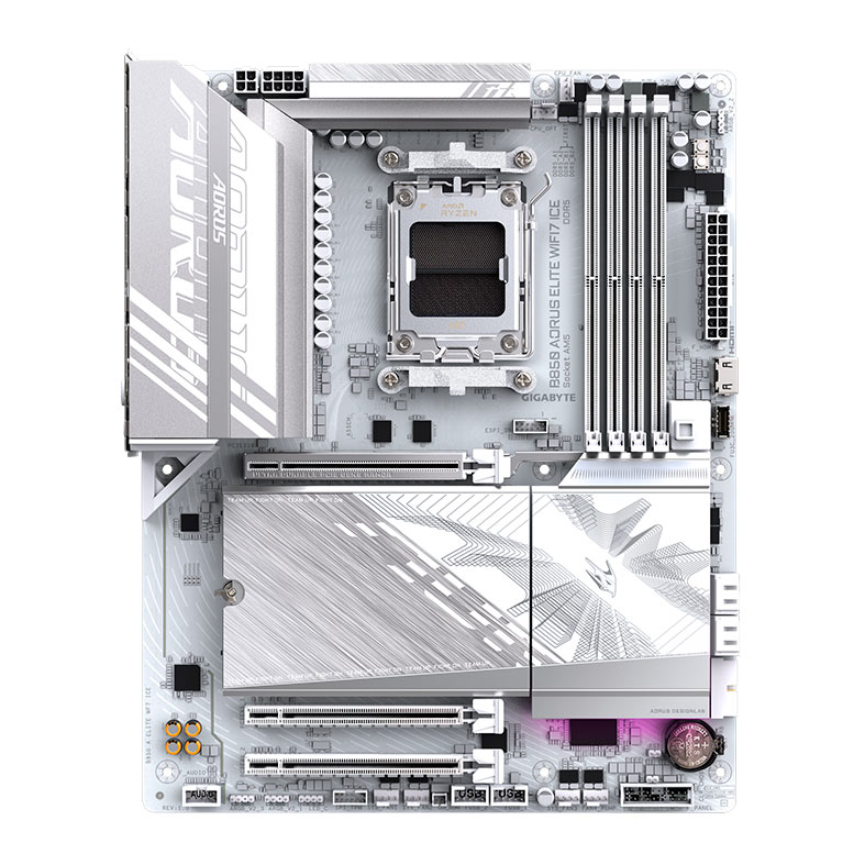 Placa Mae Gigabyte B850 Aorus Elite WF7 Ice, DDR5, Socket AMD AM5, ATX, Chipset AMD B850, B850-A-ELITE-WF7-ICE - imagem 1