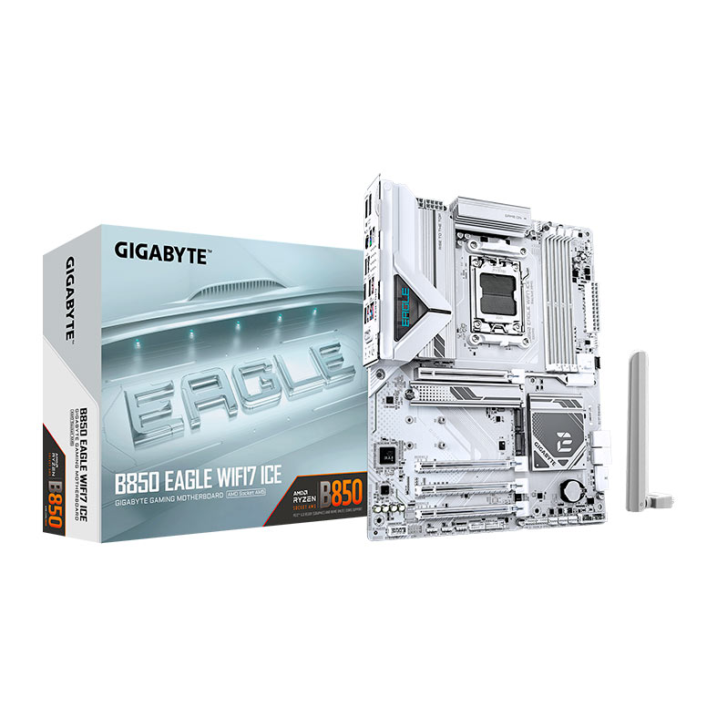 Placa Mae Gigabyte B850 Eagle Wifi7 Ice, DDR5, Socket AMD AM5, ATX, Chipset AMD B850, B850-EAGLE-WF7-ICE - miniatura 3