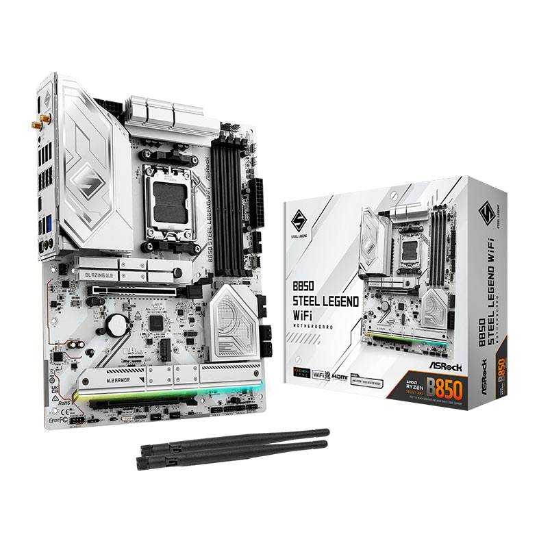 Placa Mae AsRock B850 Steel Legend WiFi, DDR5, Socket AMD AM5, ATX, Chipset AMD B850, B850-STEEL-LEGEND-WIFI - miniatura 3
