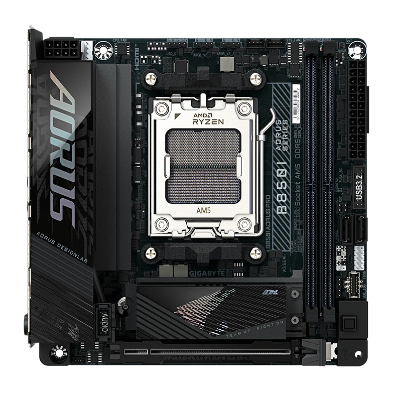 Placa Mae Gigabyte B850I Aorus Pro, DDR5, Socket AMD AM5, Mini-ITX, Chipset AMD B850, B850I-AORUS-PRO - imagem 1