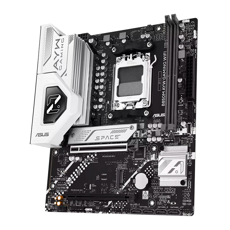 Placa Mae Asus B850M AYM Gaming Wi-fi, DDR5, Socket AMD AM5, M-ATX, Chipset AMD B850, B850M-AYW-GAMING-WIFI - miniatura 5
