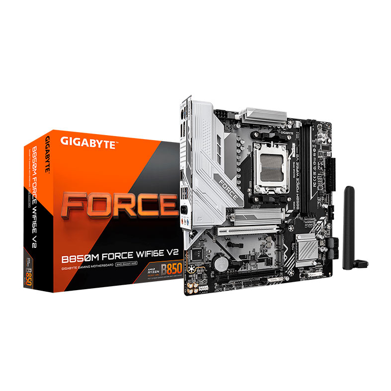Placa Mae Gigabyte B850M Force Wifi6E V2, DDR5, Socket AMD AM5, M-ATX, Chipset AMD B850, B850M-FORCE-WF6E-V2 - miniatura 3