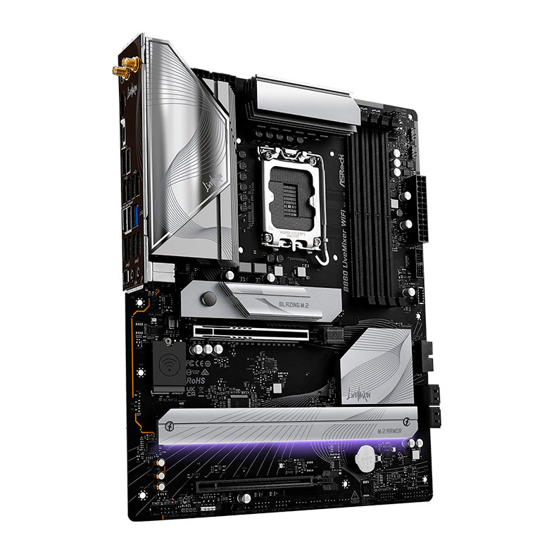 Placa Mae AsRock B860 LiveMixer WiFi, DDR5, LGA 1851, ATX, Chipset Intel B860, B860-LIVEMIXER-WIFI - miniatura 4