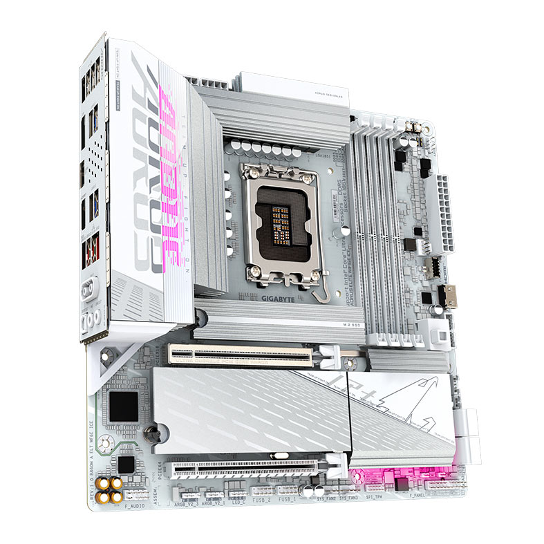 PRE VENDA - Placa Mae Gigabyte B860M Aorus Elite WIFI6E Ice, DDR5, LGA1851, M-ATX, Chipset Intel B860, B860M-A-ELITE-WIFI6E-ICE - miniatura 4