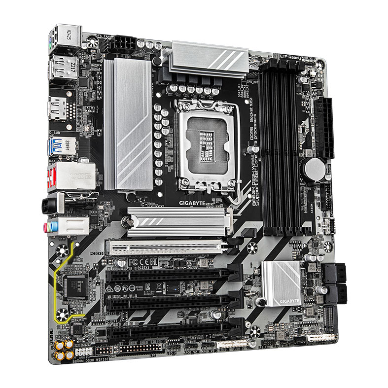 Placa Mae Gigabyte B860M DS3H WIFI6E, DDR5, LGA1851, M-ATX, Chipset Intel B860, B860M-DS3H-WIFI6E - miniatura 4