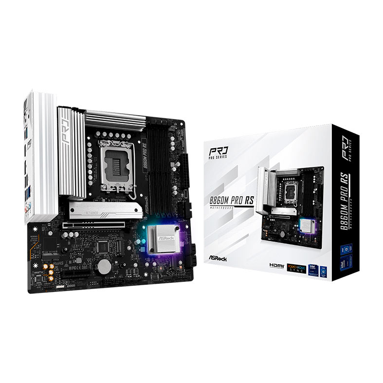 Placa Mae AsRock B860M Pro RS, DDR5, LGA1851, M-ATX, Chipset Intel B860, B860M-PRO-RS - miniatura 3