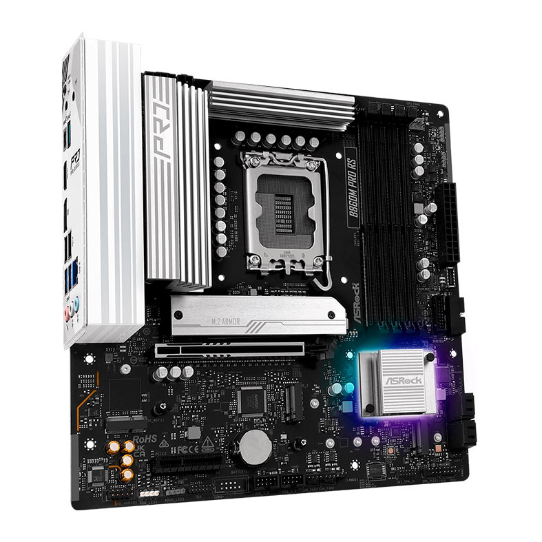 Placa Mae AsRock B860M Pro RS, DDR5, LGA1851, M-ATX, Chipset Intel B860, B860M-PRO-RS - miniatura 4