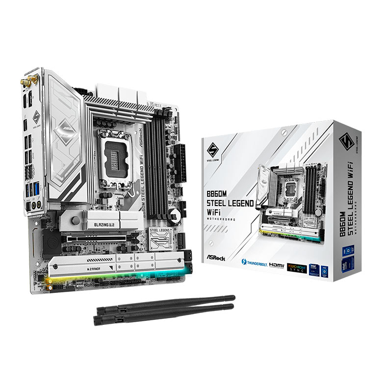 PRE VENDA - Placa Mae AsRock B860M Steel Legend WiFI, DDR5, LGA1851, M-ATX, Chipset Intel B860, B860M-STEEL-LEGEND-WIFI - miniatura 3