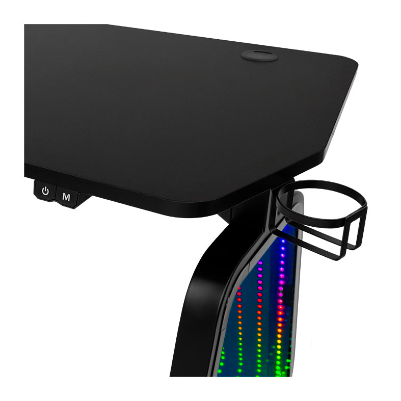 Mesa Gamer Mancer Beholder, 136cm, RGB, Preto, Completa + Estrutura em aço, MCR-BHRRGB-TE - miniatura 7