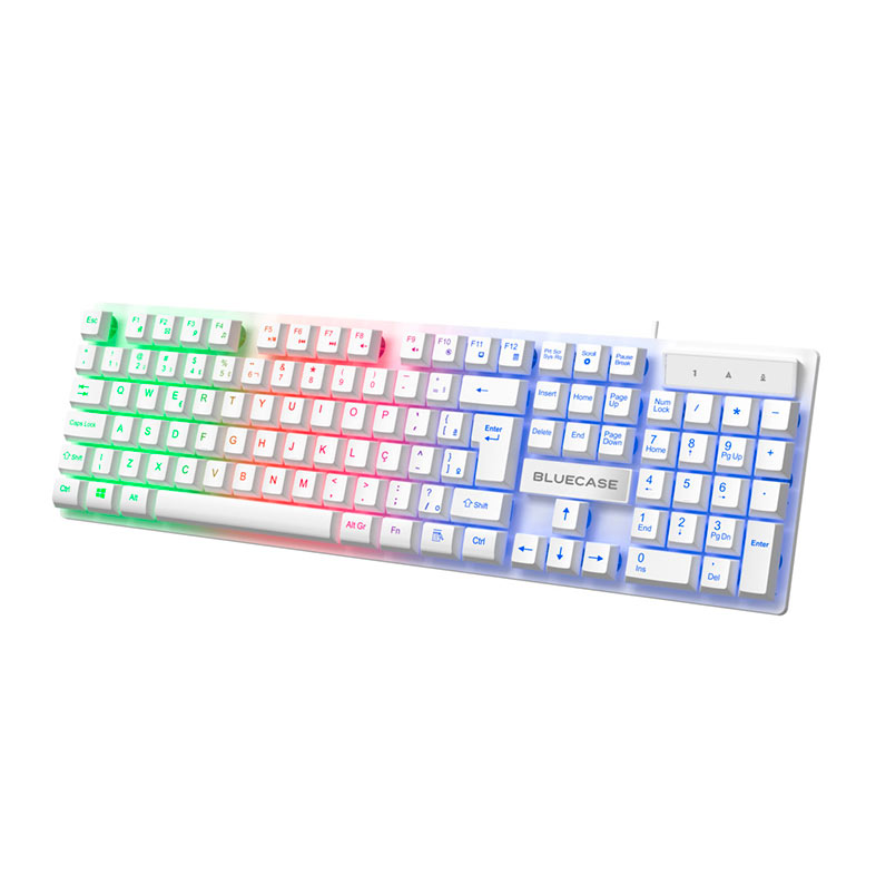 Combo Gamer 4 em 1 Bluecase Play, Rainbow, ABNT2, 2400DPI, Drivers 40mm, USB, Branco, BGHPKM-01WBX - miniatura 7