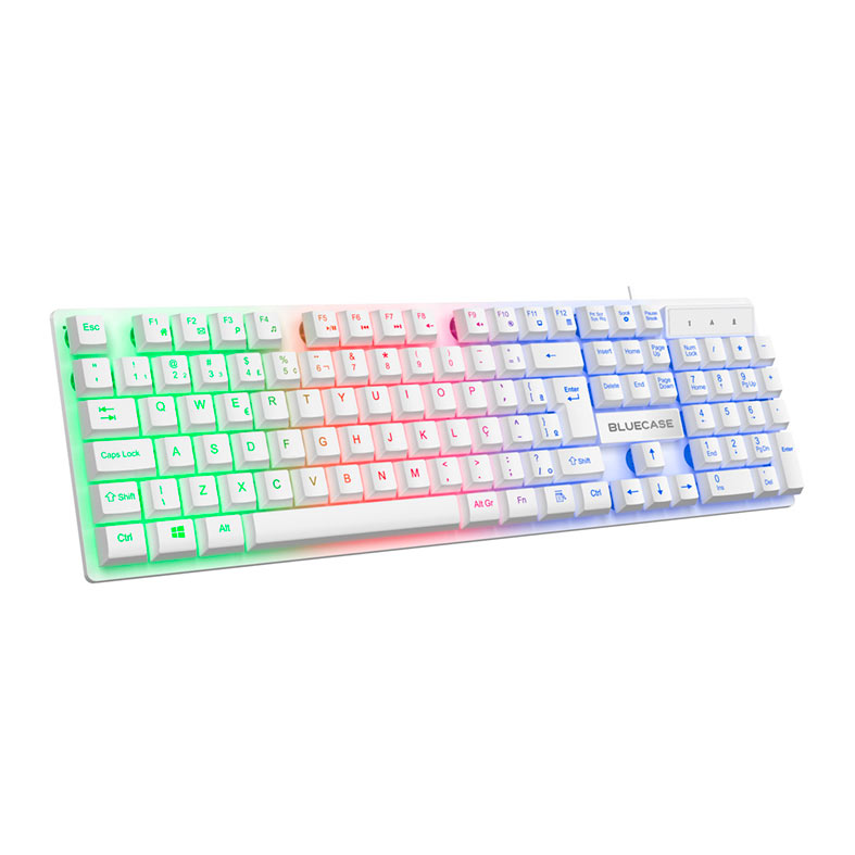 Combo Gamer 4 em 1 Bluecase Play, Rainbow, ABNT2, 2400DPI, Drivers 40mm, USB, Branco, BGHPKM-01WBX - miniatura 6