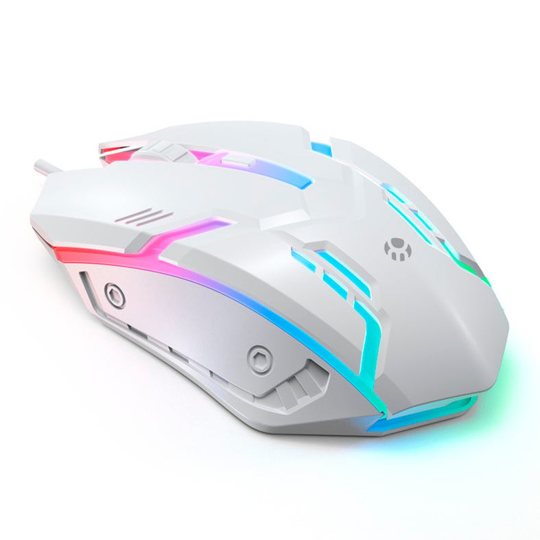 Combo Gamer 4 em 1 Bluecase Play, Rainbow, ABNT2, 2400DPI, Drivers 40mm, USB, Branco, BGHPKM-01WBX - miniatura 9