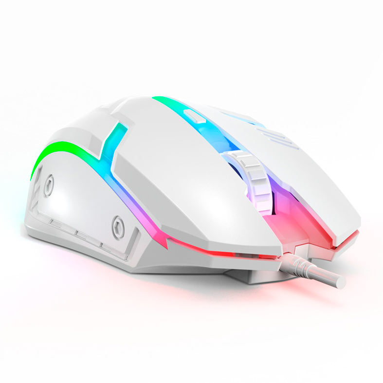 Combo Gamer 4 em 1 Bluecase Play, Rainbow, ABNT2, 2400DPI, Drivers 40mm, USB, Branco, BGHPKM-01WBX - miniatura 10