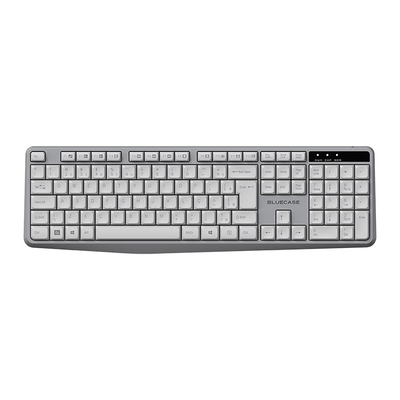 Kit Teclado e Mouse BlueCase BMTW01, 2400DPI, ABNT2, Wireless, Cinza, BMTW01-GY - miniatura 3