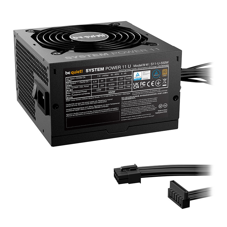 Fonte Be Quiet! System Power 11U, 550W, ATX 3.1, PCIe 5.1, 80 Plus Bronze, Preto, BP010 - miniatura 4