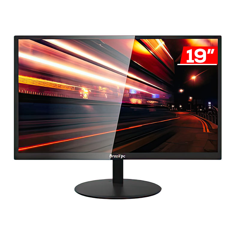 Monitor Brazil PC, 19 Pol, TN, LED, 5ms, 60Hz, HDMI/VGA, BPC-19WE02-B - imagem 1