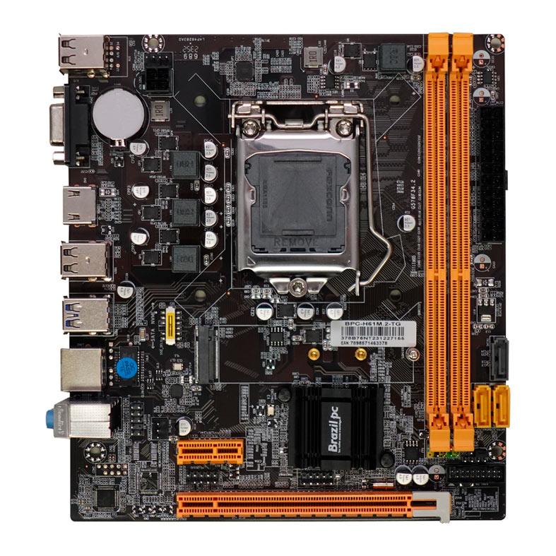 Placa Mae Brazil PC BPC-H61M.2-TG, DDR3, Intel LGA1155, M-ATX, Chipset Intel H61, BPC-H61M.2-TG-OEM - imagem 1