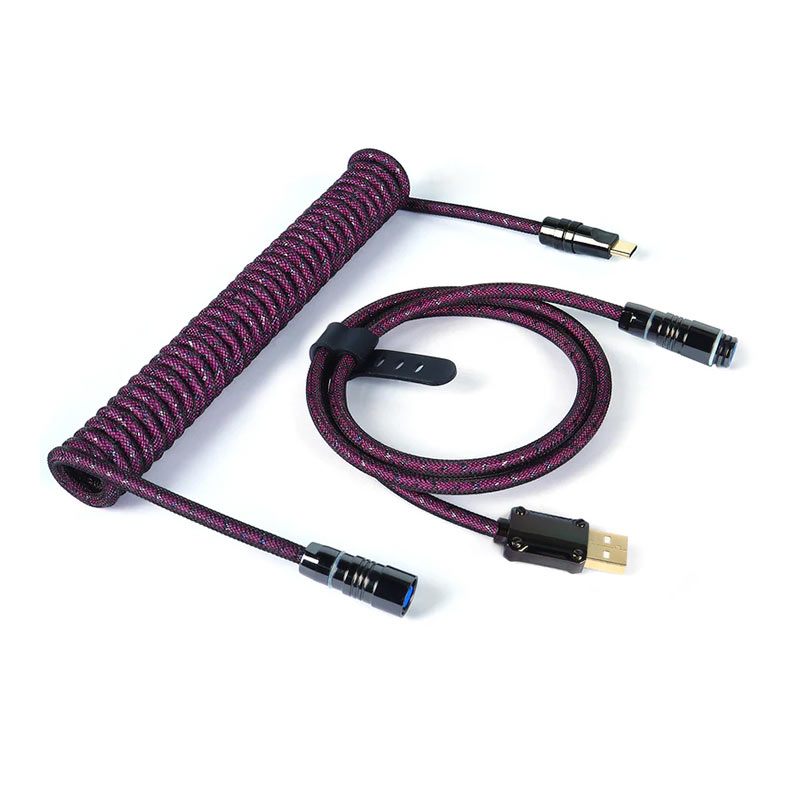 PRE VENDA - Cabo Para Teclado Attack Shark C05, Tipo-C Para USB-A, 1.6m, Rose, C05-ROSE - imagem 1