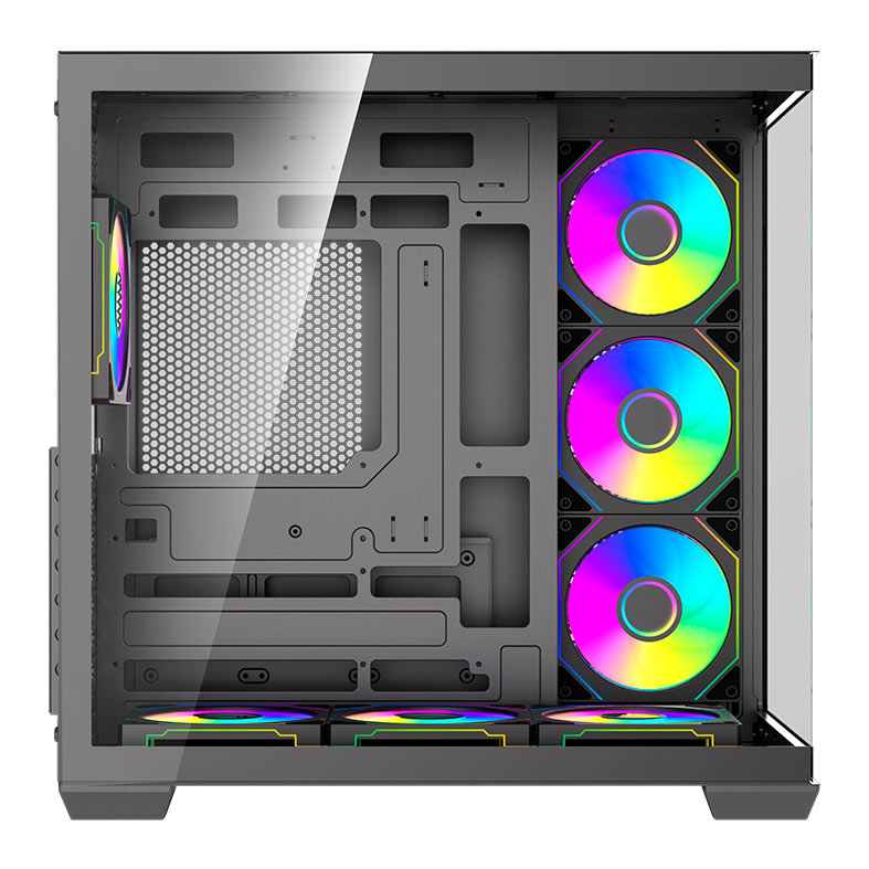 Gabinete Gamer Aigo DarkFlash C280, Mid-Tower, Lateral de Vidro, Com 7 fans, ARGB, Preto, C280-PC-CASE-BLACK - miniatura 4