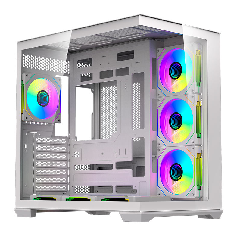 Gabinete Gamer Aigo DarkFlash C280, Mid-Tower, Lateral de Vidro, Com 7 fans, ARGB, Branco, C280-PC-CASE-WHITE - miniatura 3