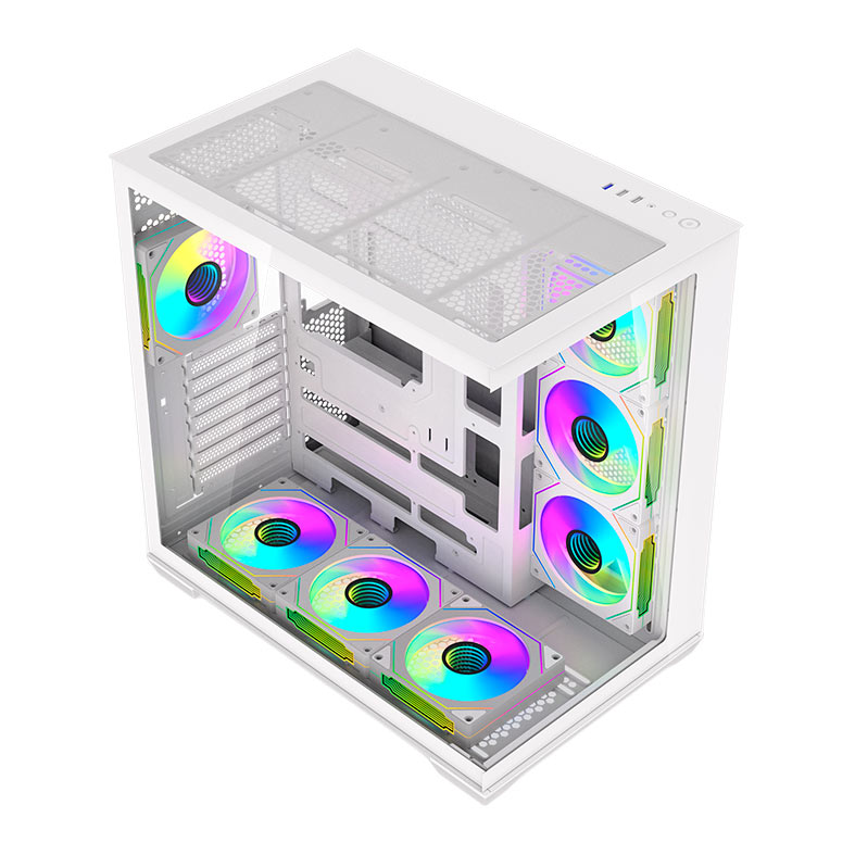 Gabinete Gamer Aigo DarkFlash C280, Mid-Tower, Lateral de Vidro, Com 7 fans, ARGB, Branco, C280-PC-CASE-WHITE - miniatura 9