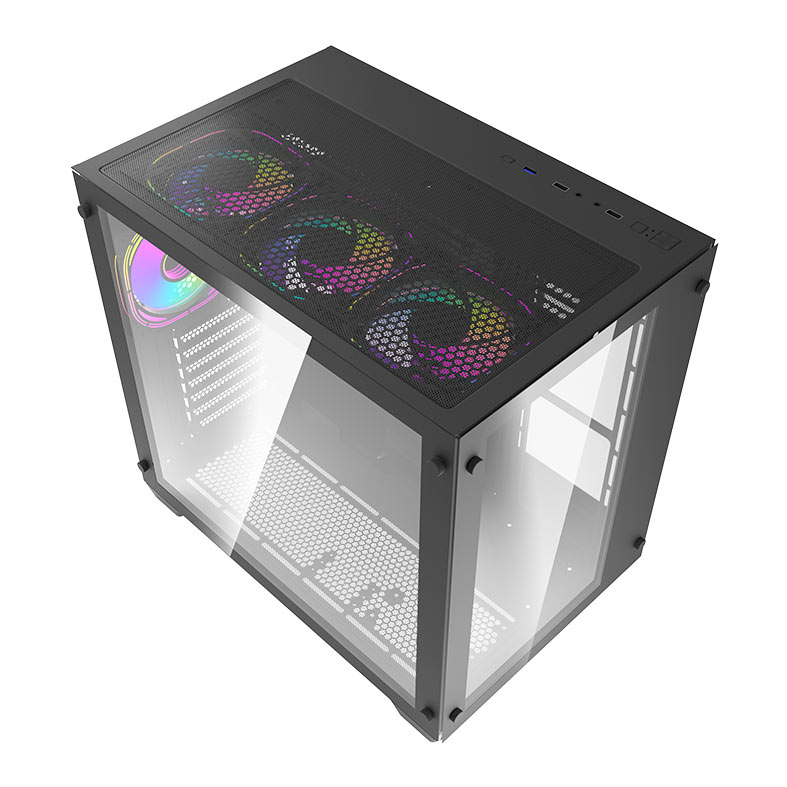 Gabinete Gamer Aigo Darkflash C285, ARGB, Mid-Tower, Lateral de Vidro, Com 4 Fans, Preto, C285-BK-4F - miniatura 3