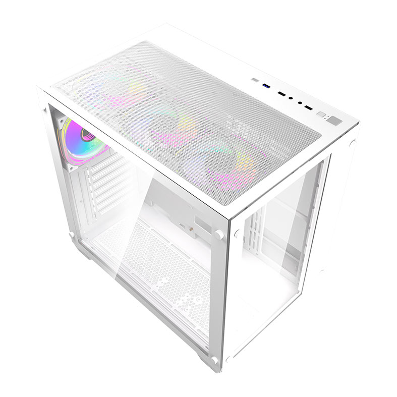 Gabinete Gamer Aigo Darkflash C285, ARGB, Mid-Tower, Lateral de Vidro, Com 4 Fans, Branco, C285-WH-4F - miniatura 4