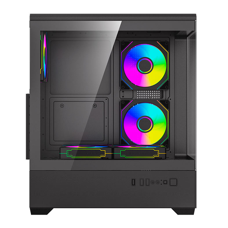 Gabinete Gamer Aigo DarkFlash C365, Lateral de Vidro, Com 5 fans, ARGB, Preto, C365-BK-5F - miniatura 8