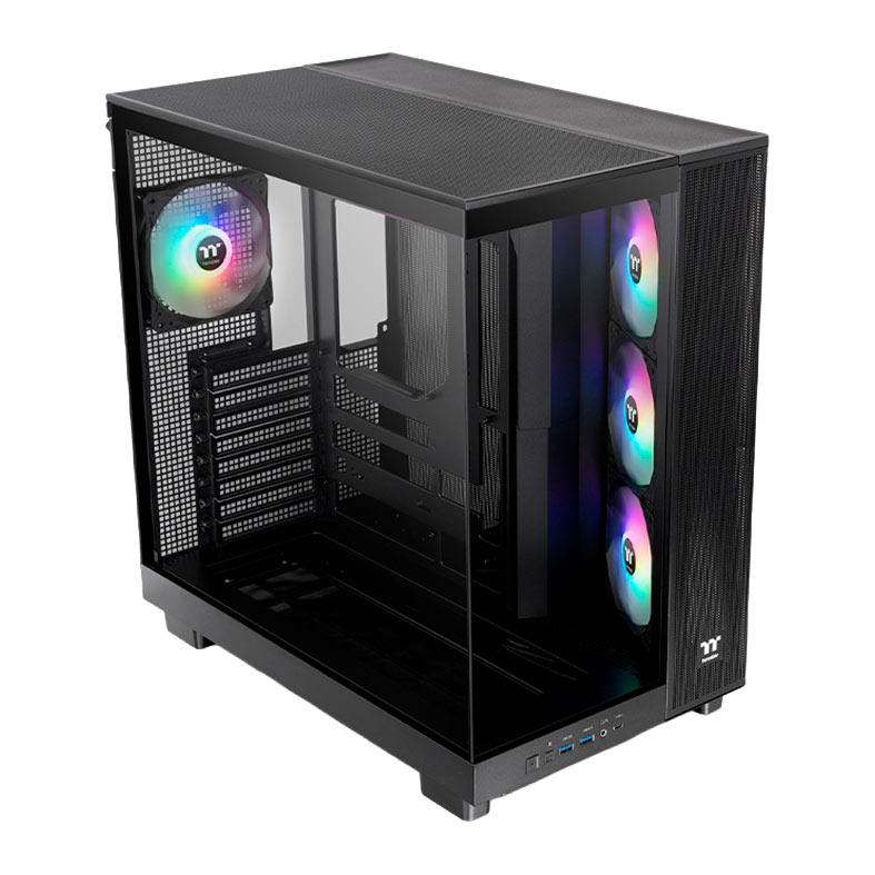 Gabinete Gamer Thermaltake View 380 XL TG, ARGB, Mid-Tower, Lateral de Vidro, Com 4 Fans, Preto, CA-11E-00M1WN-00 - miniatura 3