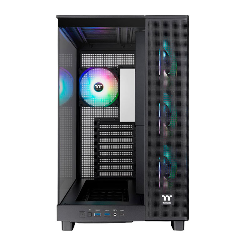 Gabinete Gamer Thermaltake View 380 XL TG, ARGB, Mid-Tower, Lateral de Vidro, Com 4 Fans, Preto, CA-11E-00M1WN-00 - miniatura 4