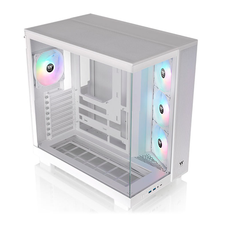 Gabinete Gamer Thermaltake View 380 XL TG Snow, ARGB, Mid-Tower, Lateral de Vidro, Com 4 Fans, Branco, CA-11E-00M6WN-00 - miniatura 4