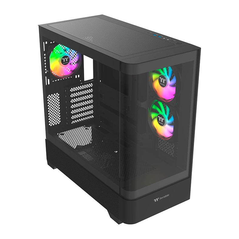 Gabinete Gamer Thermaltake View 290 TG, ARGB, Mid-Tower, Lateral de Vidro, Com 3 Fans, Preto, CA-11G-00M1WN-00 - miniatura 3