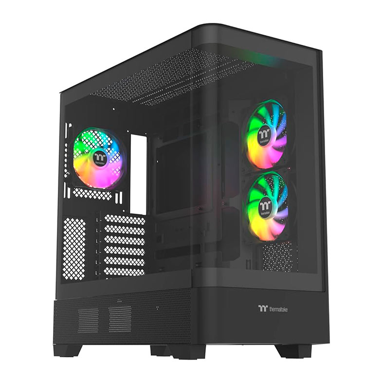 Gabinete Gamer Thermaltake View 290 TG, ARGB, Mid-Tower, Lateral de Vidro, Com 3 Fans, Preto, CA-11G-00M1WN-00 - imagem 1