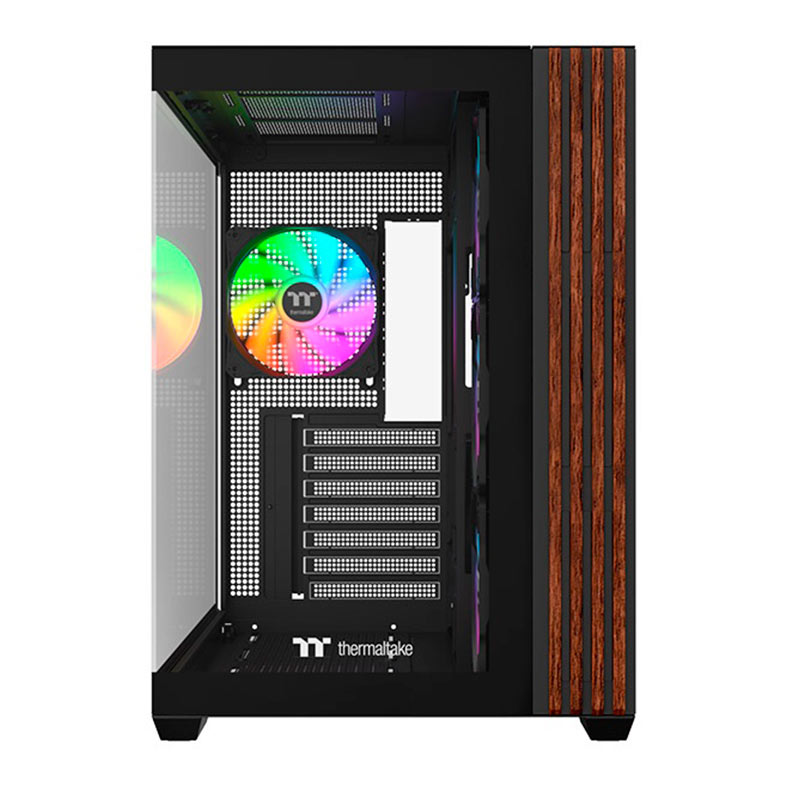 Gabinete Gamer Thermaltake View 380 Wood Style, ARGB, Mid-Tower, Lateral de Vidro, Com 3 Fans, Preto, CA-1Z2-00M1WN-WS - miniatura 3