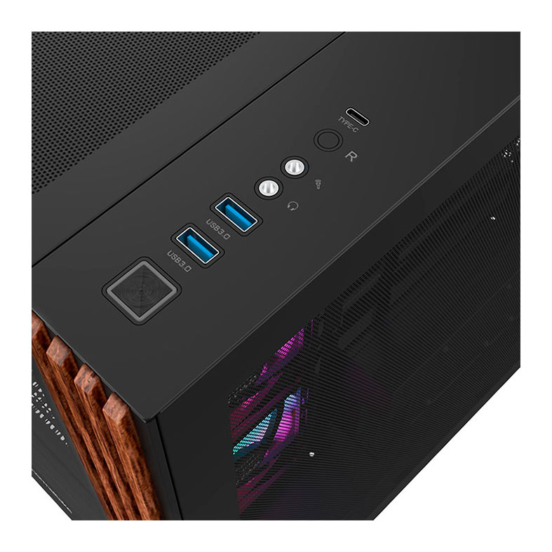 Gabinete Gamer Thermaltake View 380 Wood Style, ARGB, Mid-Tower, Lateral de Vidro, Com 3 Fans, Preto, CA-1Z2-00M1WN-WS - miniatura 7